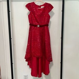 Girls Red Holiday Special Occasion Dress
